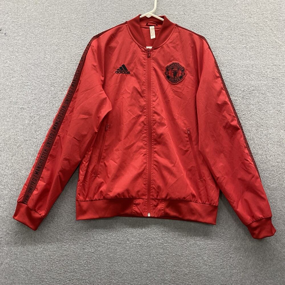 Adidas Manchester United Anthem Jacket Red Black Men’s Medium DX9077 2019
